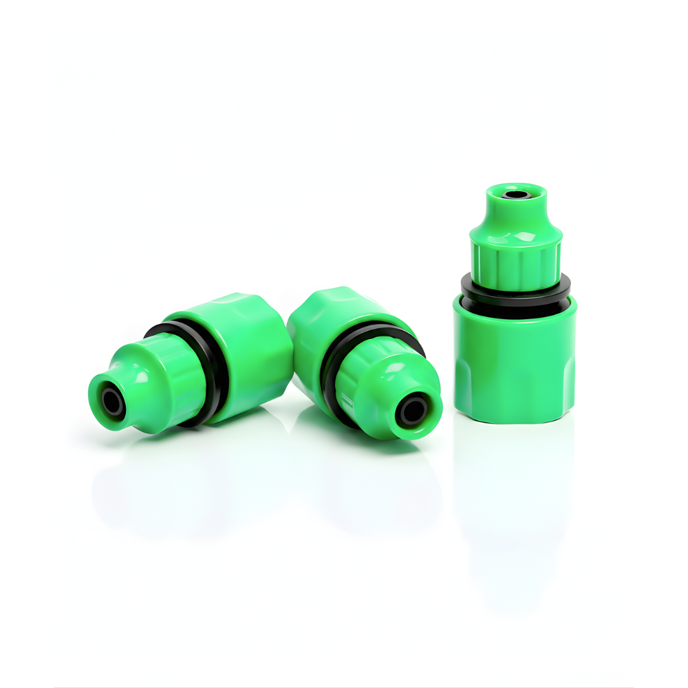 Konektor Selang PE 11 mm Warna Hijau – Konektor Anti Bocor untuk Irigasi Tetes