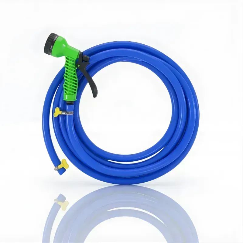 Selang Air Elastis 1 mm SSBO ⅝ & ¾ Inch + Nozzle Semprot 7 Mode + 2 Klem Pengunci Fleksibel, Kuat, Tahan Tekanan & Siap Pakai