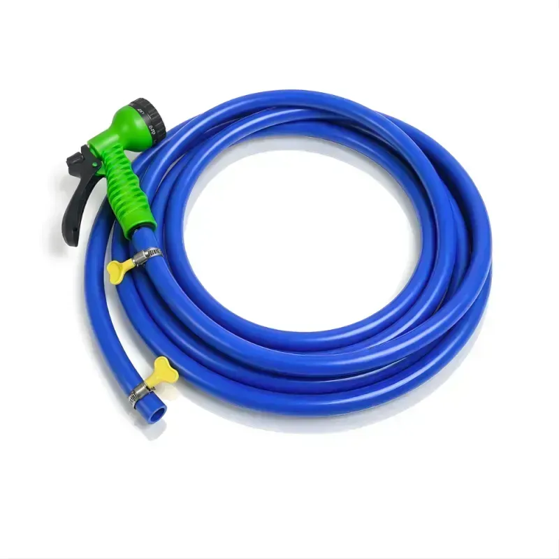 Selang Air Elastis 1 mm SSBO ⅝ & ¾ Inch + Nozzle Semprot 7 Mode + 2 Klem Pengunci Fleksibel, Kuat, Tahan Tekanan & Siap Pakai