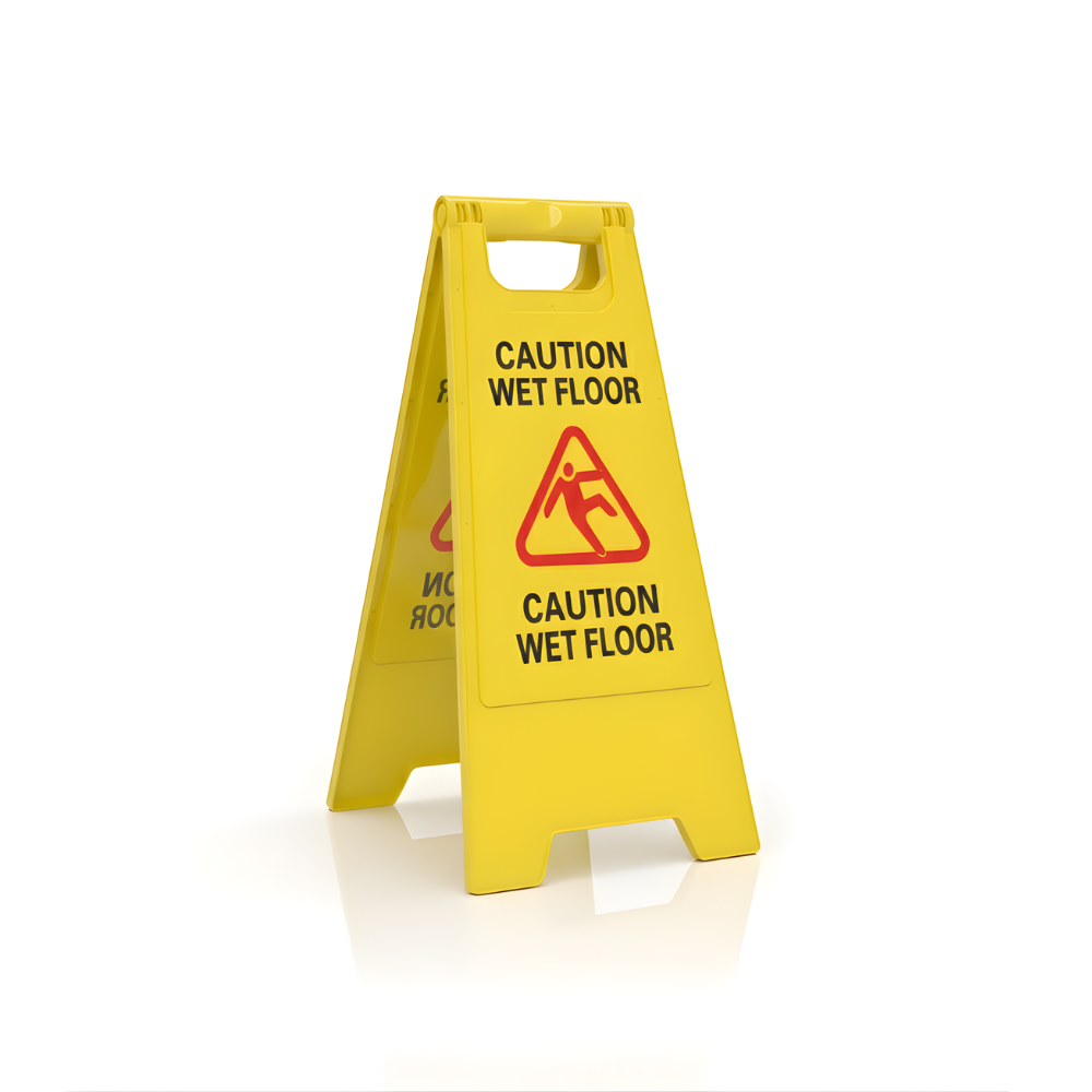 Floor Sign Caution SSBO – Papan Peringatan Lantai Basah & Bahaya, Tinggi 60 cm, Lipat dan Ringan