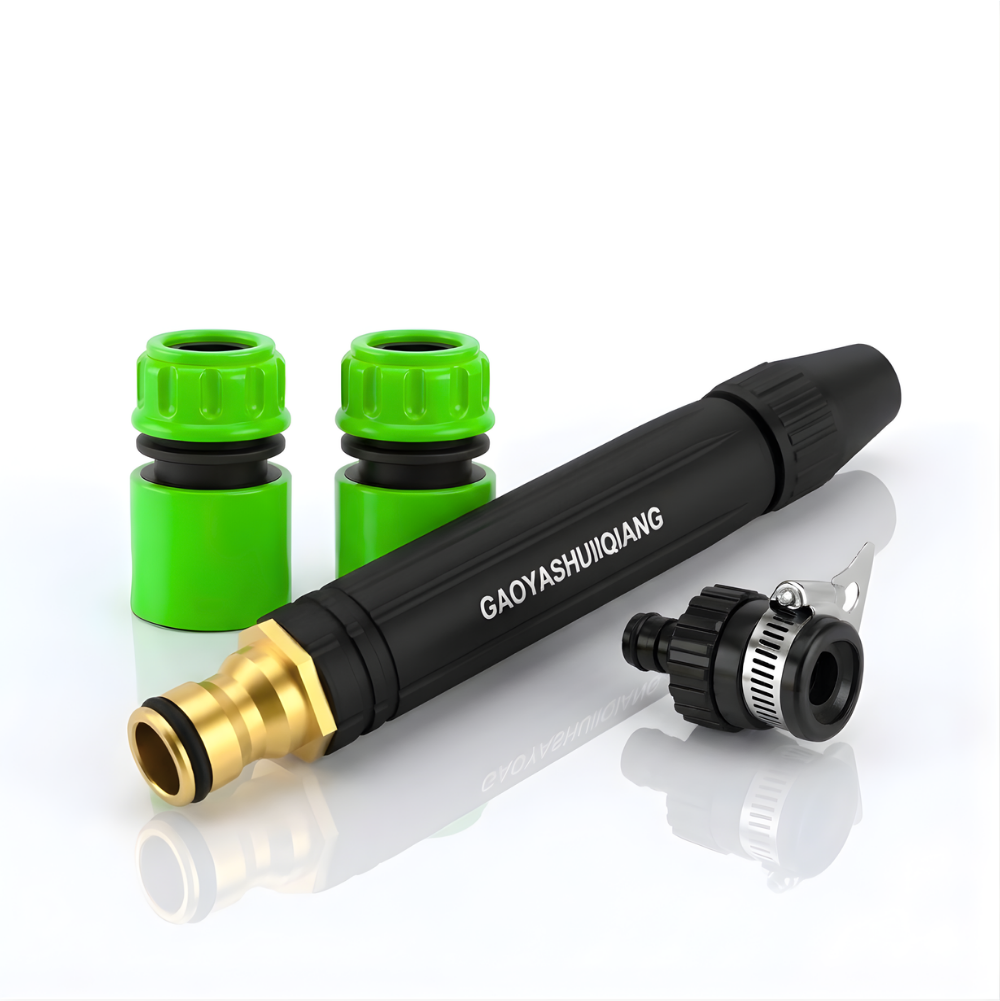 Paket Selang Air Elastis 1mm SSBO ½, ⅝ & ¾ Inch – Nozzle Stick, 2 Konektor & Fitting Lengkap