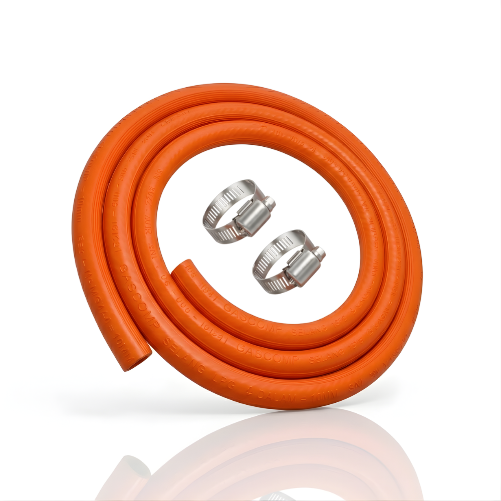 SSBO Paket Selang Gas Warna Orange 2 Lapis & 3 Lapis Panjang 1.8 Meter – Dengan Ring Pemasangan