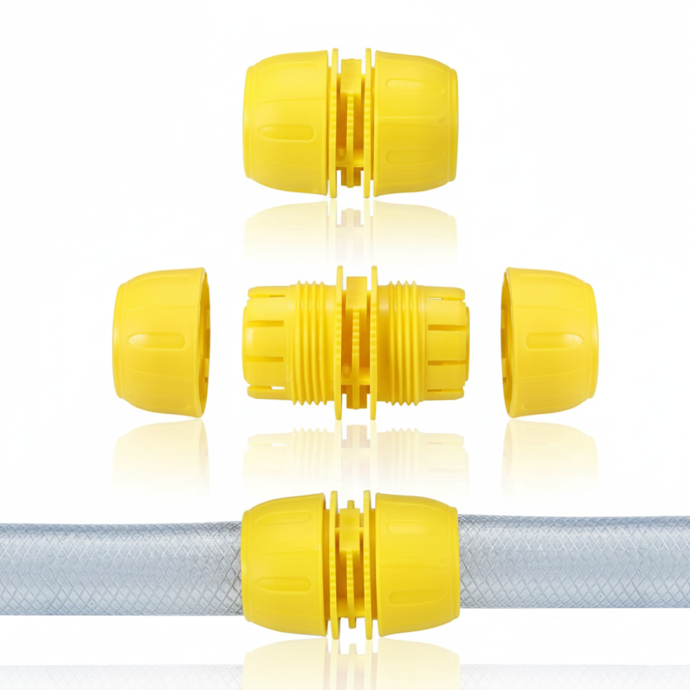 Sambungan Selang Air Warna Kuning SSBO – Coupler Penghubung Selang ke Selang, Anti Bocor, Kuat & Mudah Dipasang
