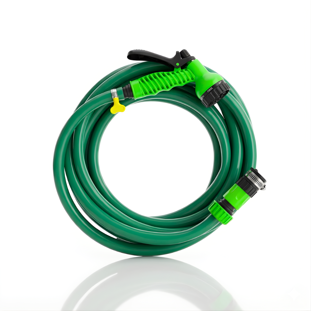 Paket Selang Air Elastis 1.5 mm SSBO ½, ⅝, ¾ Inch – Nozzle 7 Mode, 2 Konektor & Fitting Lengkap