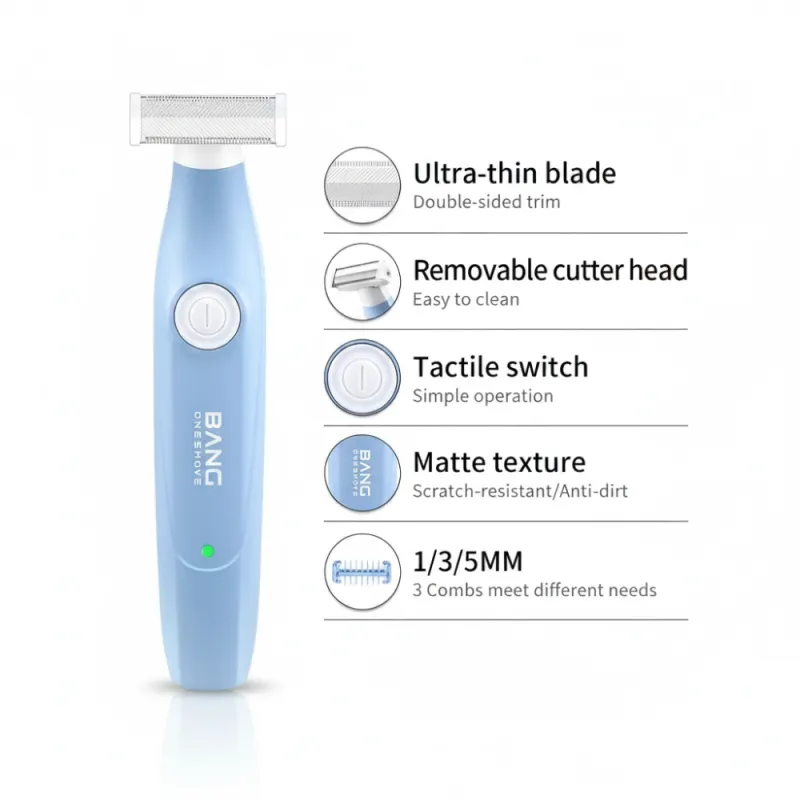 Alat Cukur Elektrik QS-031 Warna Biru – Shaver Waterproof IPX7 dengan Blade Tajam & Pengisian USB Cepat