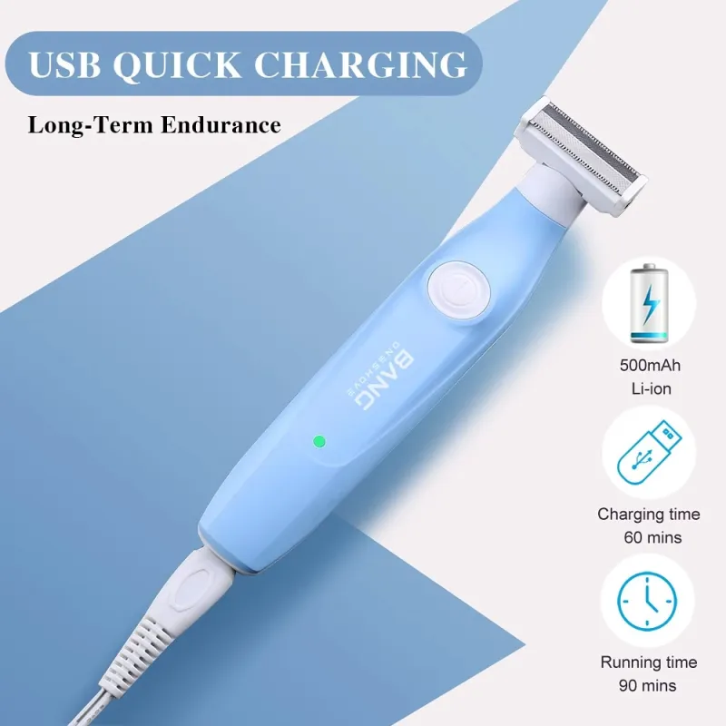 Alat Cukur Elektrik QS-031 Warna Biru – Shaver Waterproof IPX7 dengan Blade Tajam & Pengisian USB Cepat