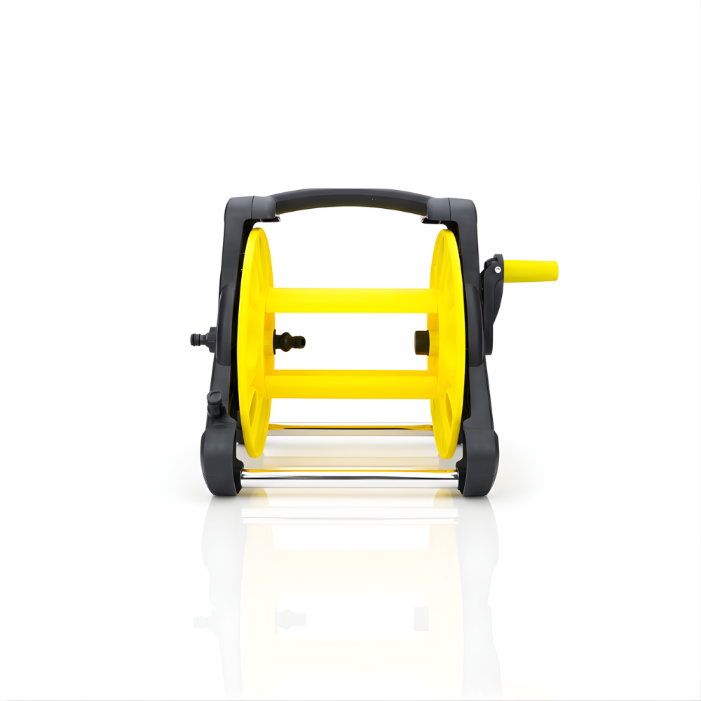 SSBO Selang Air Roll – Warna Kuning, Dengan Stand & Nozzle, Gulung Manual, Praktis & Tahan Lama