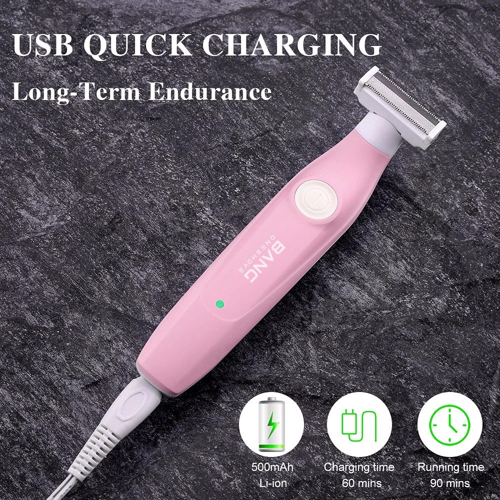 Alat Cukur Elektrik QS-031 Warna Pink – Shaver Waterproof IPX7 dengan Blade Tajam & Pengisian USB Cepat