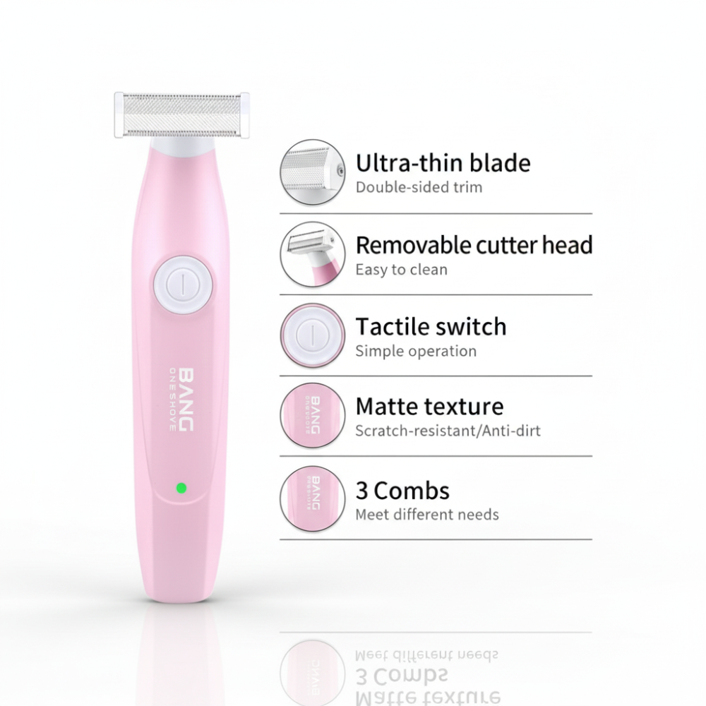 Alat Cukur Elektrik QS-031 Warna Pink – Shaver Waterproof IPX7 dengan Blade Tajam & Pengisian USB Cepat