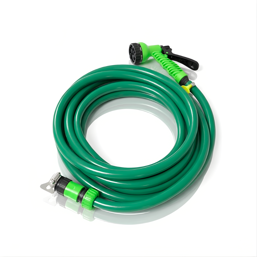 Paket Selang Air Elastis 1.5 mm SSBO ½, ⅝, ¾ Inch – Nozzle 7 Mode, 2 Konektor & Fitting Lengkap