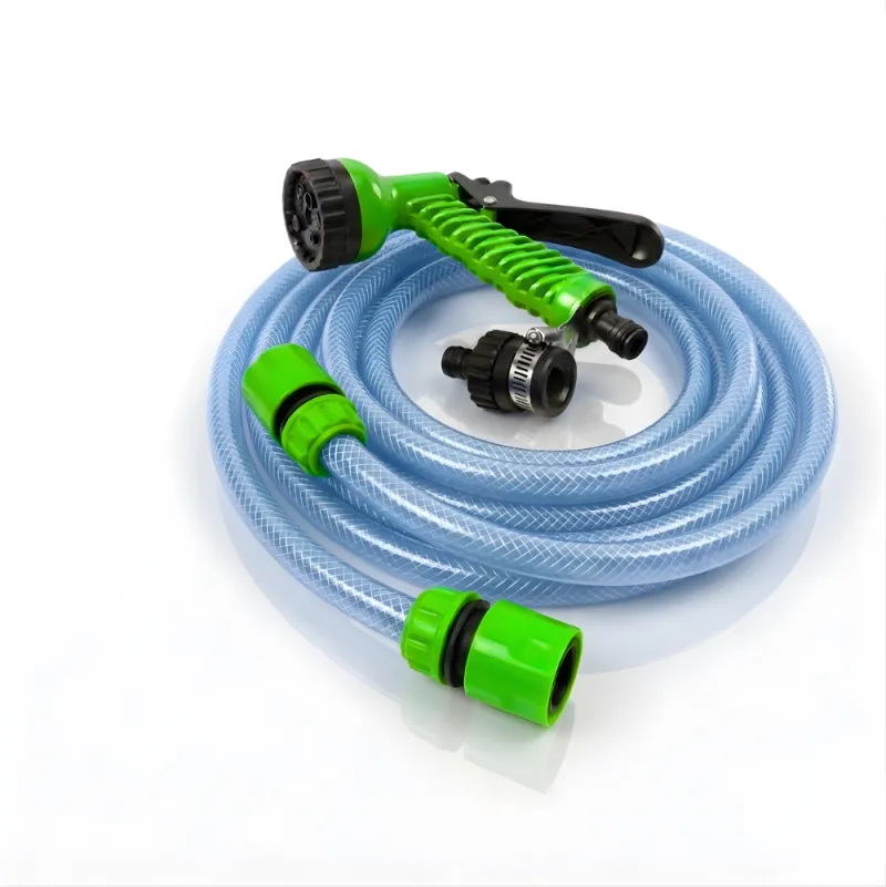 Paket Selang Air Serat Benang Transparan SSBO ½, ⅝ & ¾ Inch – Nozzle 7 Mode, Konektor & Fitting Lengkap, Lentur dan Siap Pakai