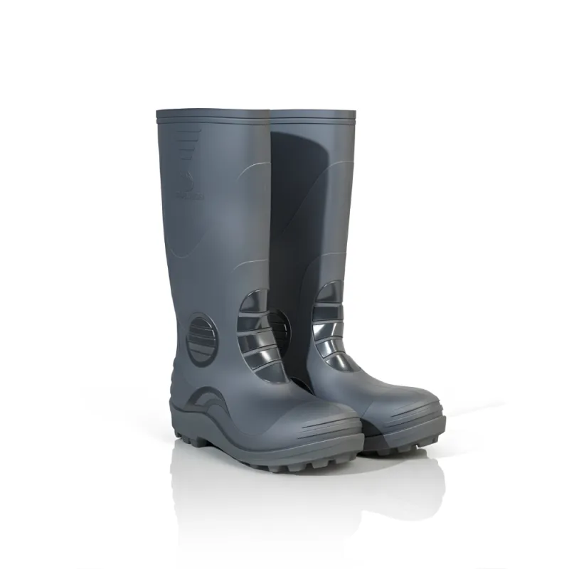 Sepatu Boots Proyek SSBO – Ujung Besi Anti Benturan, Anti Selip, Bahan PVC Tebal, Tahan Air & Cocok untuk Kerja Outdoor