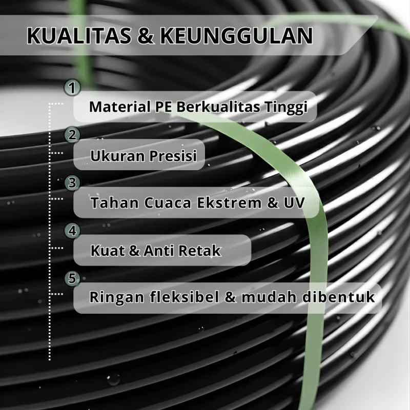 SSBO Selang PE 11 mm – Selang Irigasi Tetes Ringan, Fleksibel & Tahan Cuaca untuk Pertanian & Taman