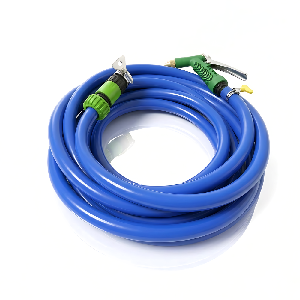 Selang Air Elastis SSBO 1,5 mm ½, ⅝, ¾ Inch + Water Gun Nozzle, 2 Konektor & Fitting Lengkap – Fleksibel, Kuat & Siap Pakai