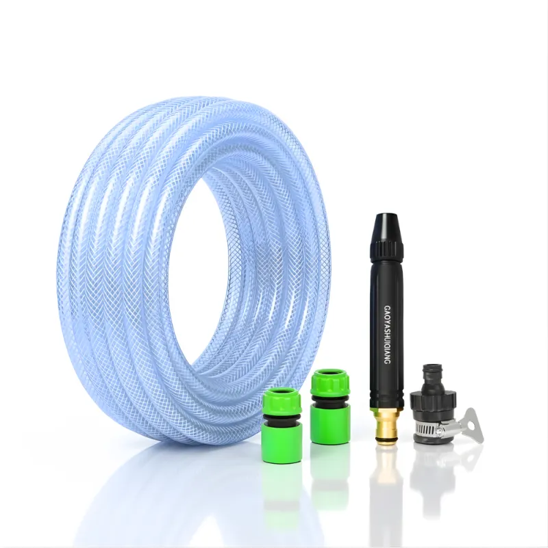 Paket Selang Air Serat Benang Transparan SSBO ½ , ⅝ & ¾ Inch – Nozzle Stick, 2 Konektor & Fitting Lengkap, Tahan Tekanan & Siap Pakai