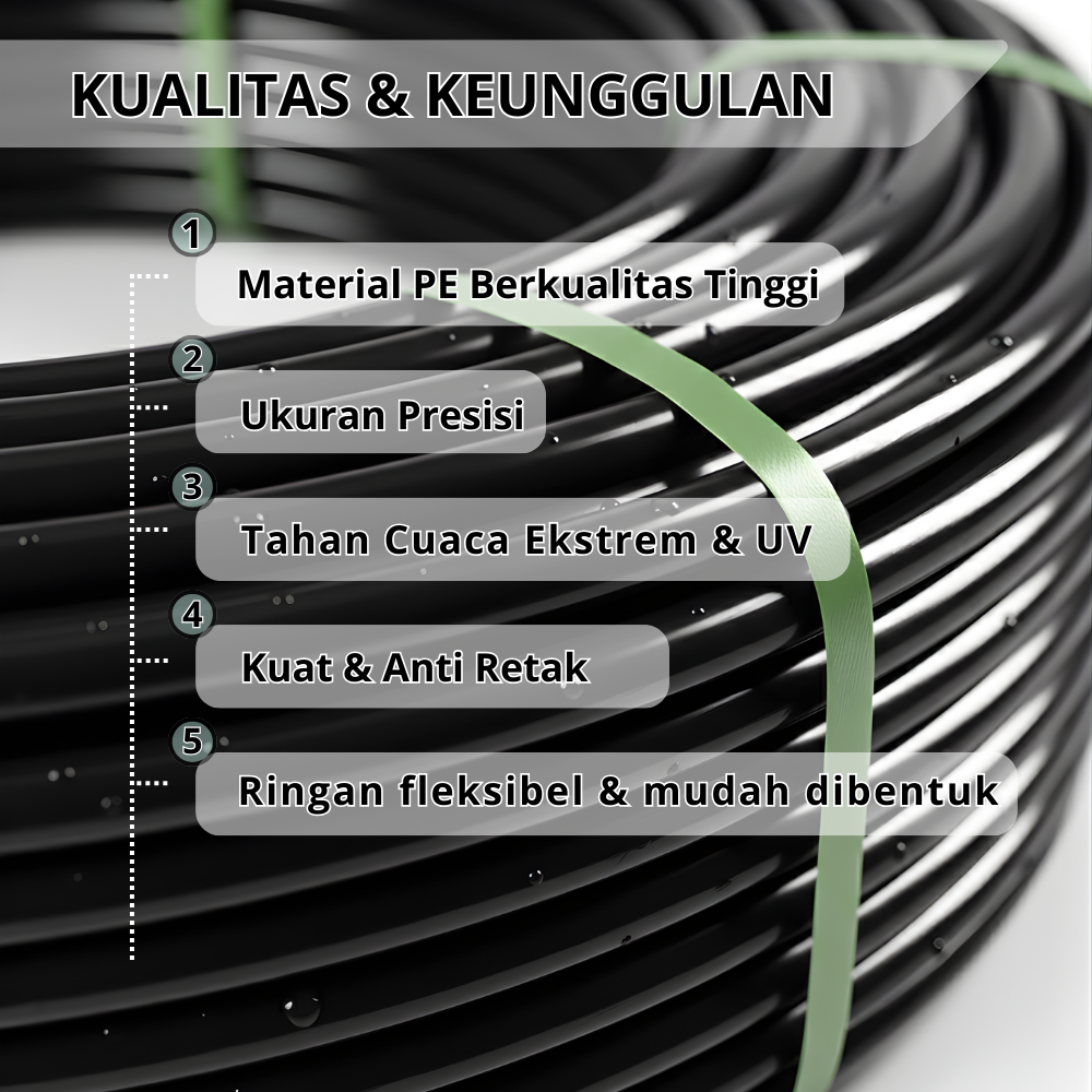 SSBO Selang PE 7 mm – Selang Irigasi Tetes Ringan, Fleksibel & Tahan Cuaca untuk Pertanian & Taman