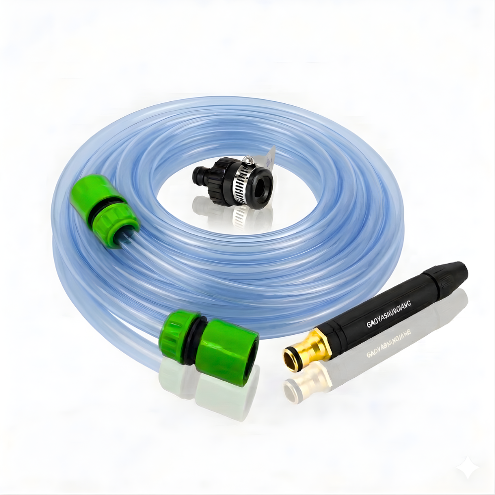 Paket Selang Air Elastis Bening SSBO ½ & ¾ Inch – Nozzle Stick & Aksesoris Lengkap, Siap Pakai untuk Cuci Mobil & Siram Taman