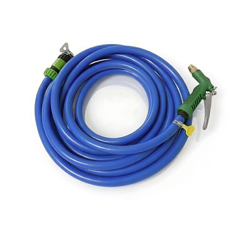 Selang Air Elastis SSBO 1,5 mm ½, ⅝, ¾ Inch + Water Gun Nozzle, 2 Konektor & Fitting Lengkap – Fleksibel, Kuat & Siap Pakai