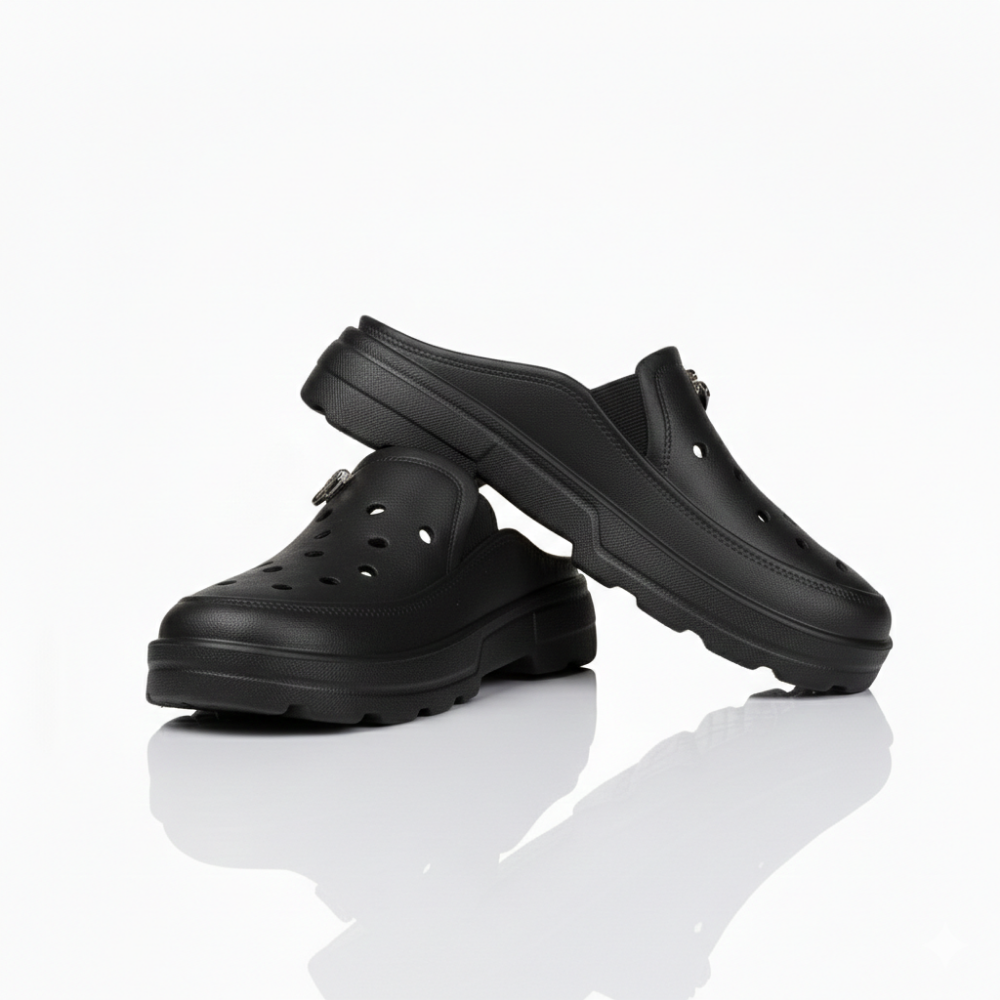 Sandal Slip On Wanita Baim – Bahan Karet Empuk, Ringan & Anti Slip (Hitam, Cream, Coklat)