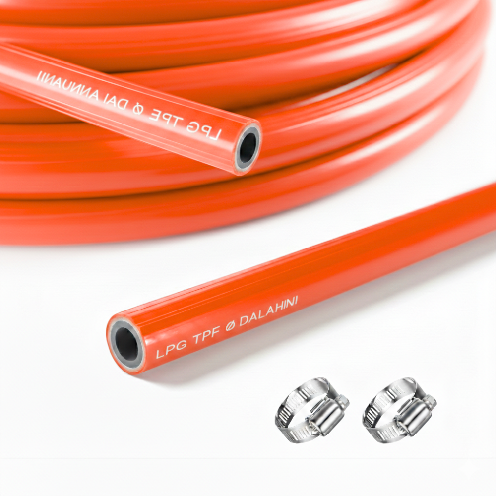 SSBO Paket Selang Gas Warna Orange 2 Lapis & 3 Lapis Panjang 1.8 Meter – Dengan Ring Pemasangan