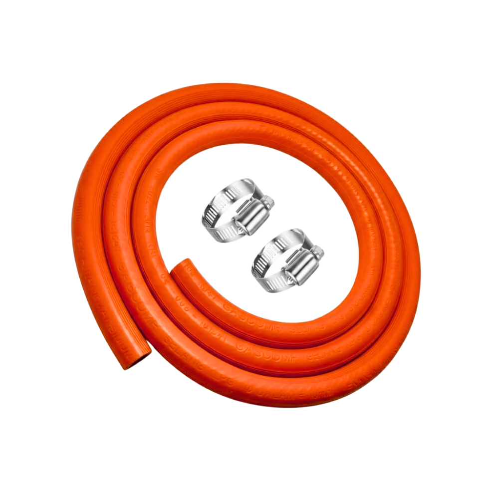 SSBO Paket Selang Gas Warna Orange 2 Lapis & 3 Lapis Panjang 1.8 Meter – Dengan Ring Pemasangan