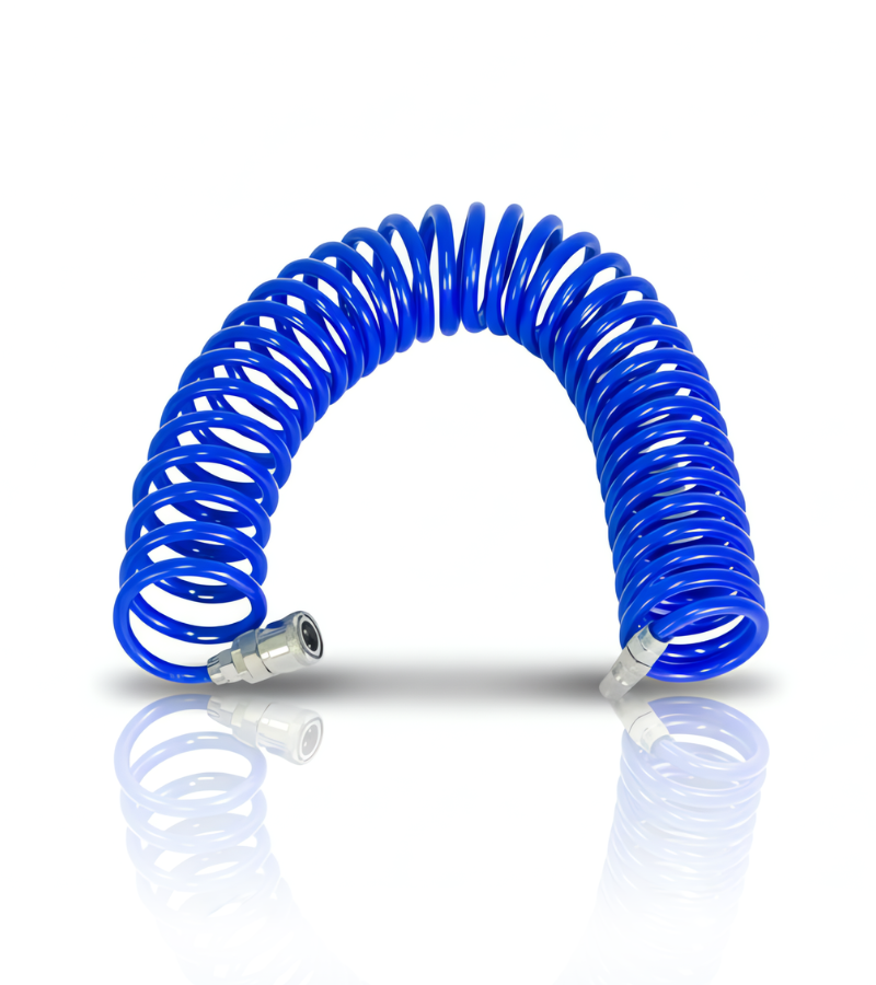 SSBO Selang Spiral Kompresor Angin Biru 6 Meter – Selang Angin Fleksibel, Kuat & Anti Kusut untuk Kompresor